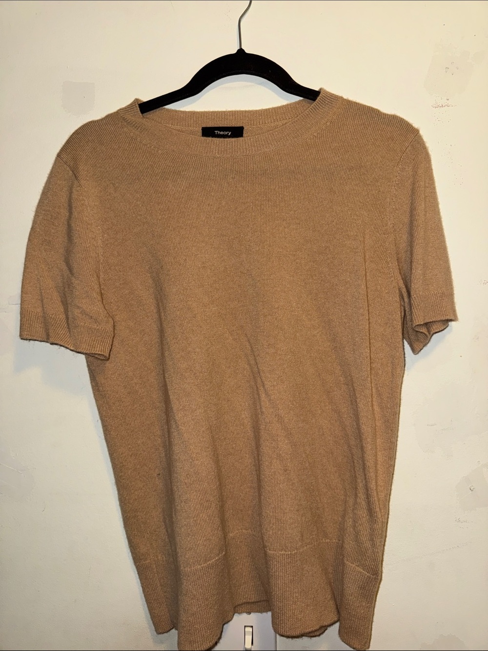 Theory Womens Short Sleeve Knit Tee in Camel